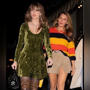 Little Lies Sweet Jane Olive Crushed Mini Dress - UK 24 - Worn by Taylor Swift!